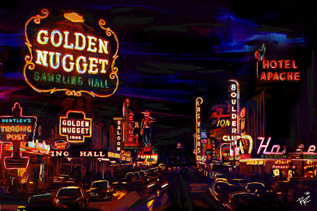 Las Vegas Sign At Night Wall Art